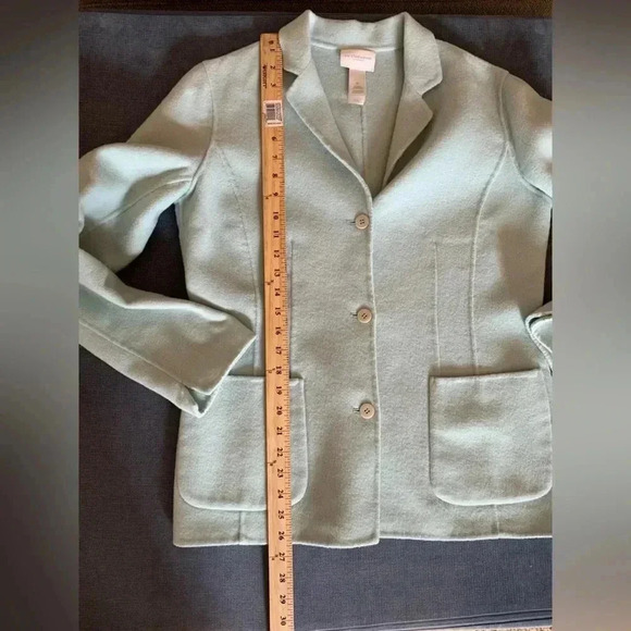 Woman’s Liz Claiborne Lizsport Light Green Wool Long Sleeve Button Jacket Size M - Picture 10 of 10